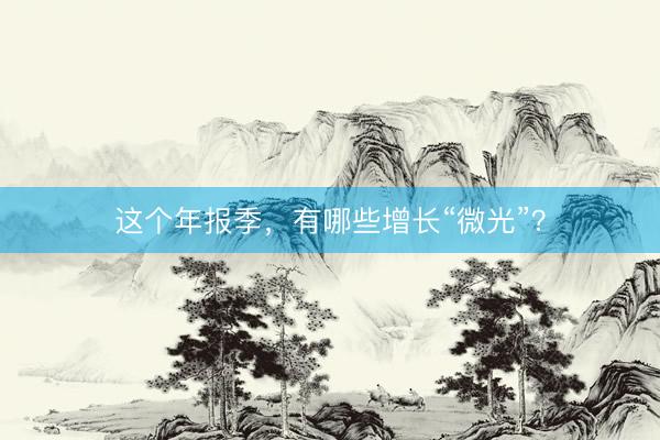 这个年报季，有哪些增长“微光”？