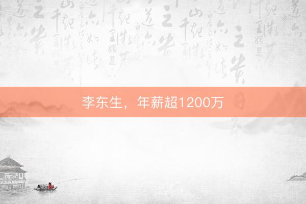 李东生，年薪超1200万