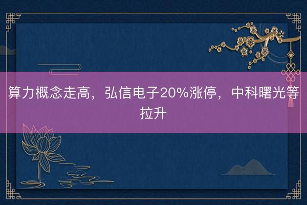 算力概念走高，弘信电子20%涨停，中科曙光等拉升