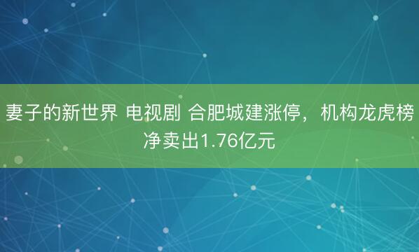 妻子的新世界 电视剧 合肥城建涨停，机构龙虎榜净卖出1.76亿元