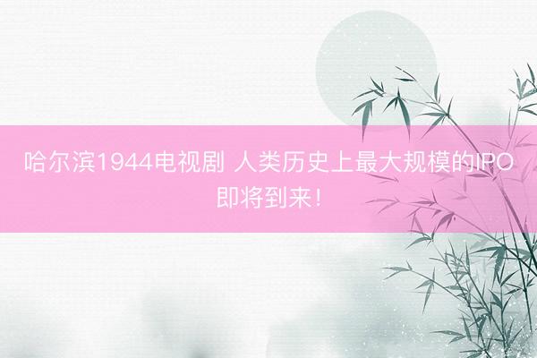 哈尔滨1944电视剧 人类历史上最大规模的IPO即将到来！