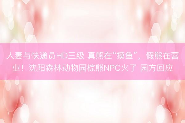 人妻与快递员HD三级 真熊在“摸鱼”,假熊在营业!沈阳森林动物园棕熊NPC火了 园方回应