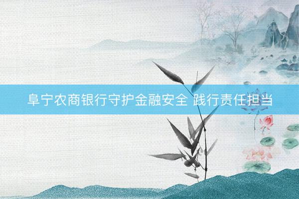 阜宁农商银行守护金融安全 践行责任担当
