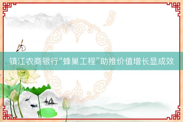 镇江农商银行“蜂巢工程”助推价值增长显成效