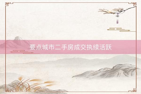 要点城市二手房成交执续活跃