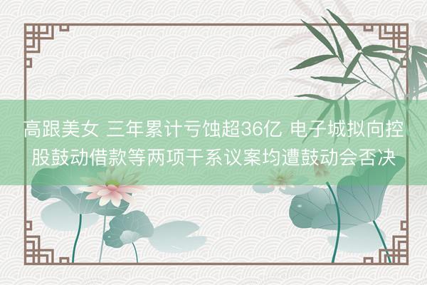 高跟美女 三年累计亏蚀超36亿 电子城拟向控股鼓动借款等两项干系议案均遭鼓动会否决