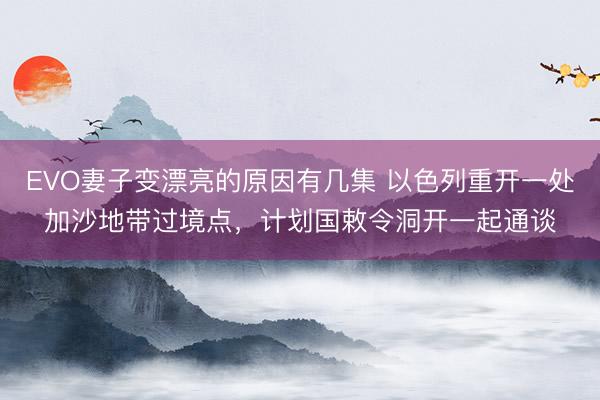 EVO妻子变漂亮的原因有几集 以色列重开一处加沙地带过境点，计划国敕令洞开一起通谈
