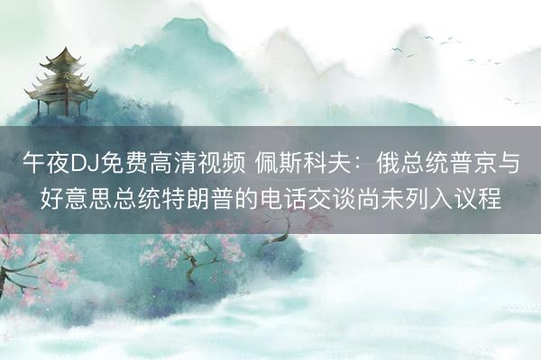 午夜DJ免费高清视频 佩斯科夫：俄总统普京与好意思总统特朗普的电话交谈尚未列入议程