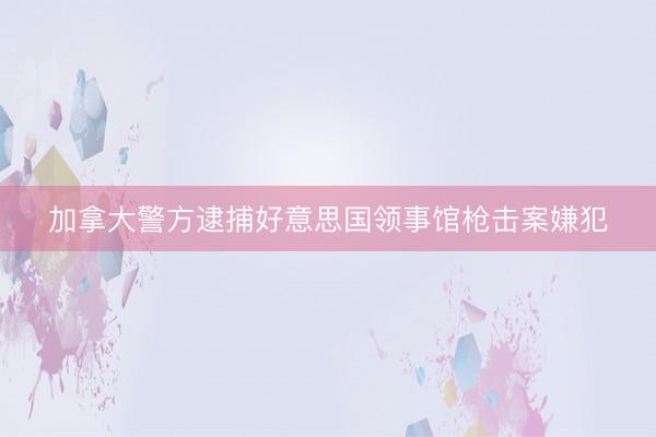 加拿大警方逮捕好意思国领事馆枪击案嫌犯